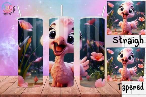 Download Cute Flamingo Cartoon Tumbler Wrap - Cartoon tumbler Collection
