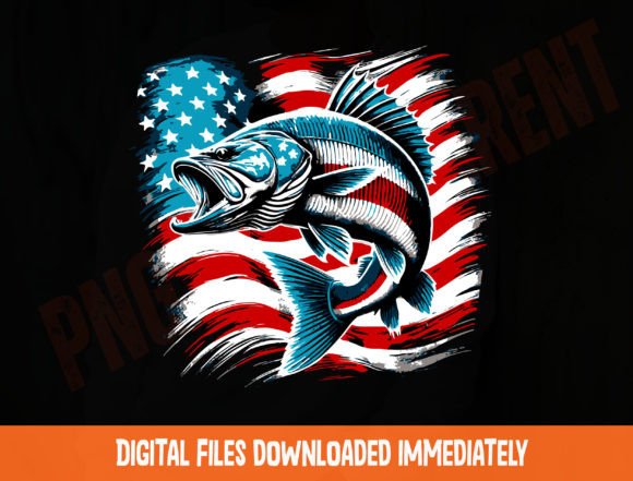 Download American Flag Fishing Png, Patriotic Png - Fishing png Collection