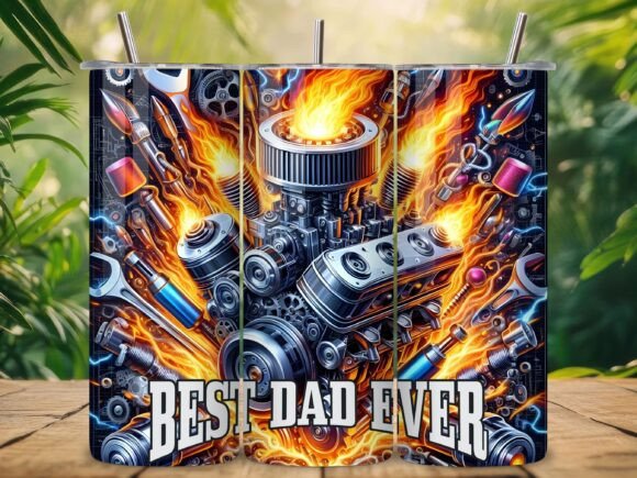 Download Flaming Engine Best Dad Tumbler PNG - Dad tumbler png Collection