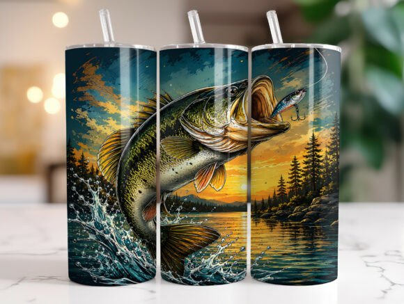 Download Largemouth Bass Fishing Tumbler Wrap PNG - Fishing tumbler Collection