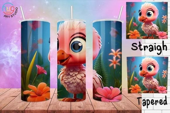 Download Cute Flamingo Cartoon Tumbler Wrap - Cartoon tumbler Collection