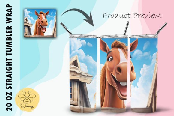 Download Horse Cartoon Tumbler Wrap (05) - Premium Bundle