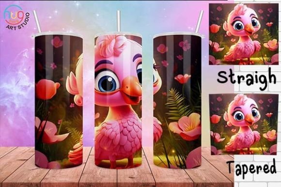 Download Cute Flamingo Cartoon Tumbler Wrap - Cartoon tumbler Collection