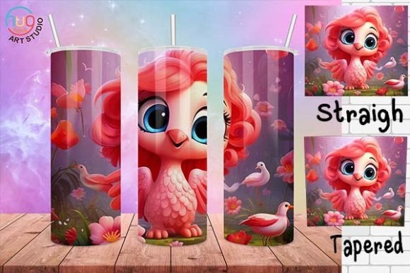 Download Cute Flamingo Cartoon Tumbler Wrap - Cartoon tumbler Collection