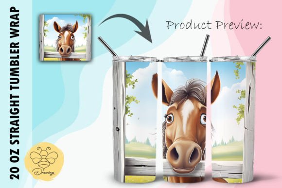Download Horse Cartoon Tumbler Wrap (11) - Premium Resources