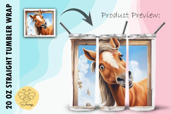 Download Horse Cartoon Tumbler Wrap (04) - Premium Bundle