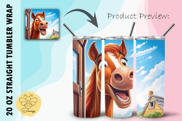 Download Horse Cartoon Tumbler Wrap (06) - Premium Bundle