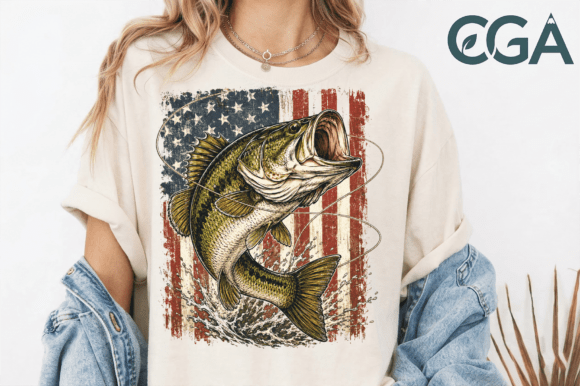 Download Patriotic American Flag Bass Fishing PNG - Premium Resources